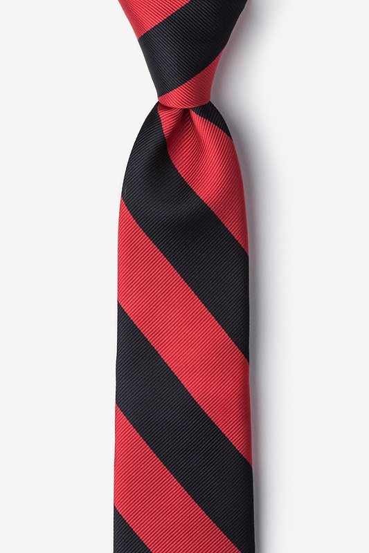 Red Microfiber Red & Black Stripe Tie For Boys | Ties.com