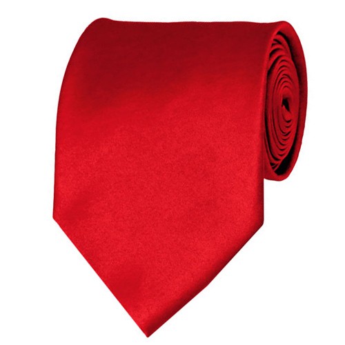 Red Neckties Solid Color Ties - Stanard Adult Size - Wholesale
