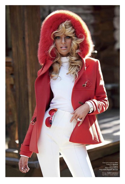 jacket, candice swanepoel, red, winter jacket, winter coat, winter