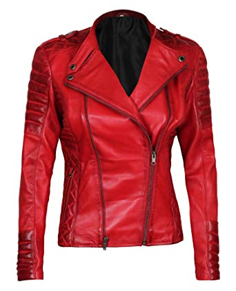Womens Red Leather Jacket - Lambskin Leather Jackets for Women at