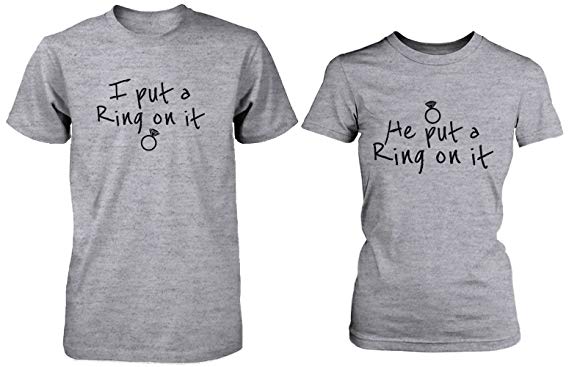 Ring On It Couple Tee His and Hers Wedding Shirts Engagement