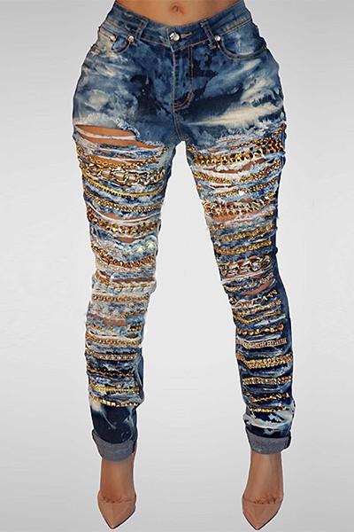 Modishshe High Waist Ripped Jeans