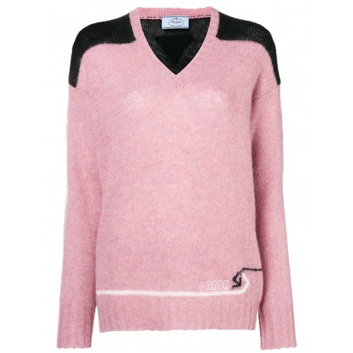 colour block knitted sweater - 13264213 F0028 ROSA - FUIJSJV