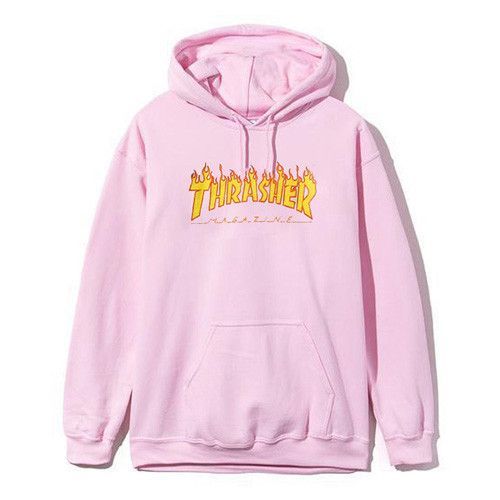 Thrasher Hoodie Pink Hooded Cotton Hoodies Men Women Hip Hop Brand