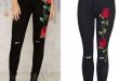 2019 Black Floral Jeans Women Fashion Rose Embroidery Design High