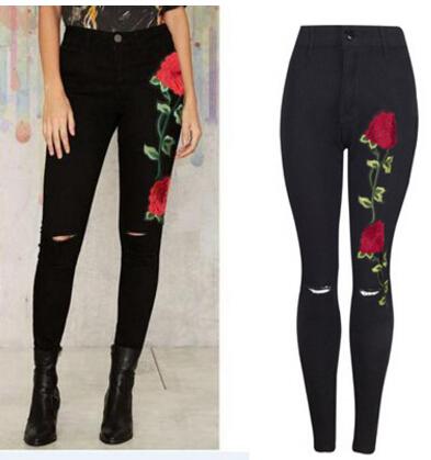 Red rose pants in different shades