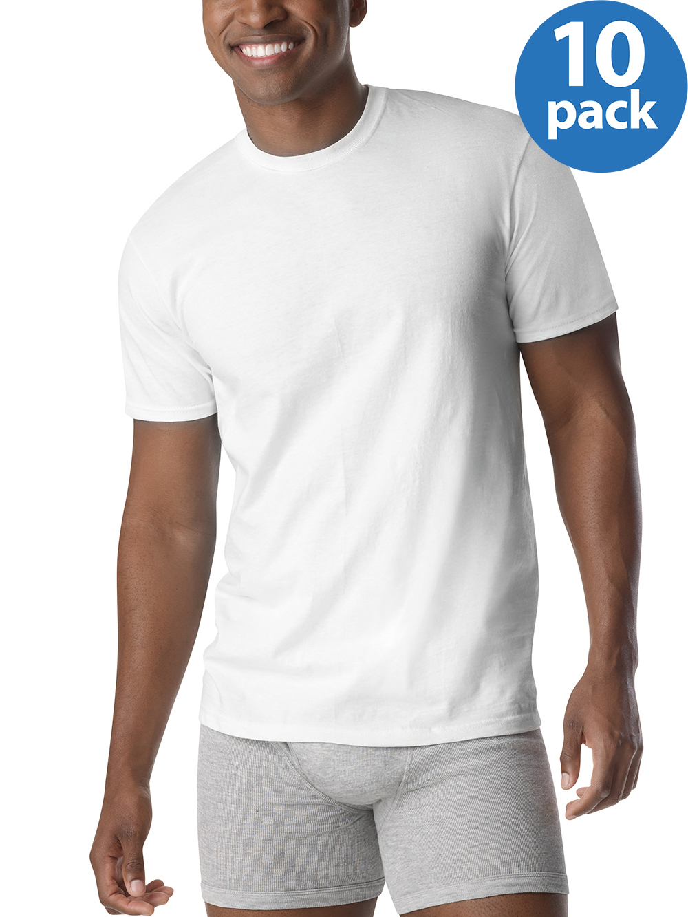 Hanes - Hanes Men's ComfortSoft White Crew Neck T-Shirt 10 Pack