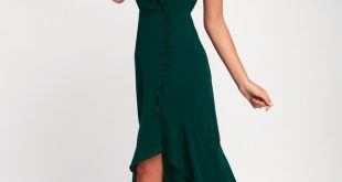 Glam Emerald Green Dress - Maxi Dress - Ruffled Maxi Dress