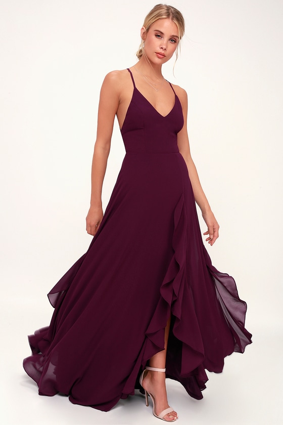 Stunning Purple Maxi Dress - Lace-Up Back Maxi Dress - Maxi Dress