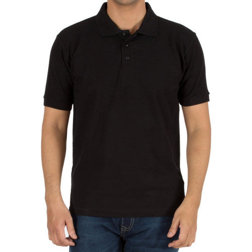 Medium Cotton Plain Black Collar T Shirt, Rs 190 /piece, Nawaz Silk