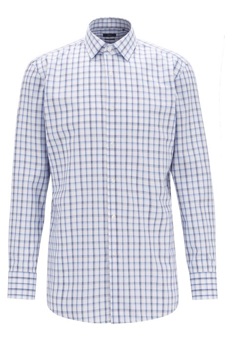 Slim-fit shirt in Oxford cotton with Vichy check by HUGO BOSS