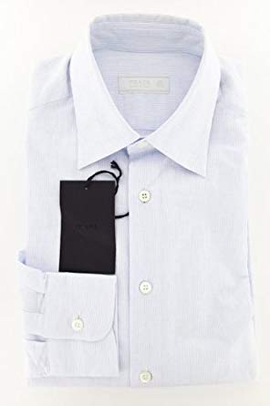 New Prada Light Blue Shirt 15.5/39 at Amazon Men's Clothing store
