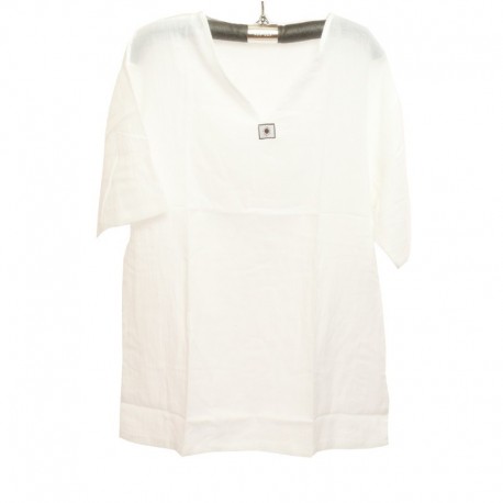 Razia Fashion - Lightweight Thai summer cotton T-shirt white Size M