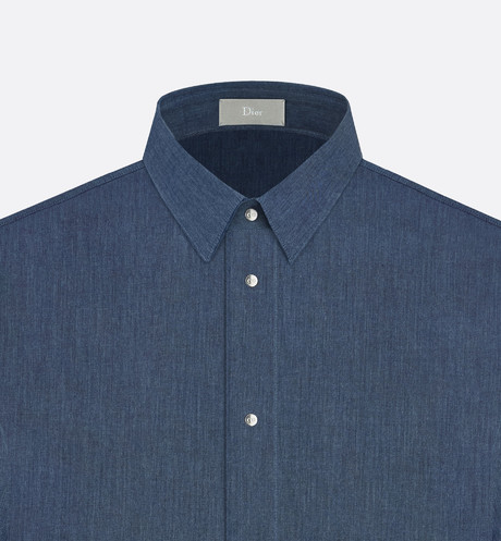 Shirt, press-studs, indigo cotton - Ready-to-Wear - Man | DIOR