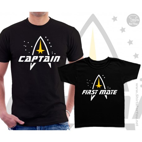 Star Trek Captain and First mate Matching T Shirts