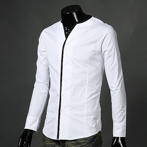 Free Shipping New Men's Shirts,Features Without Collar Shirts,Casual