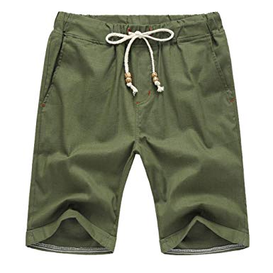 Amazon.com: vermers Men Summer Short Pants Linen Cotton Solid Beach