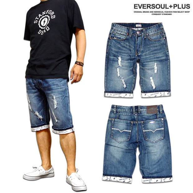 EVERSOUL PLUS: Denim short pants of the denim short pants men five