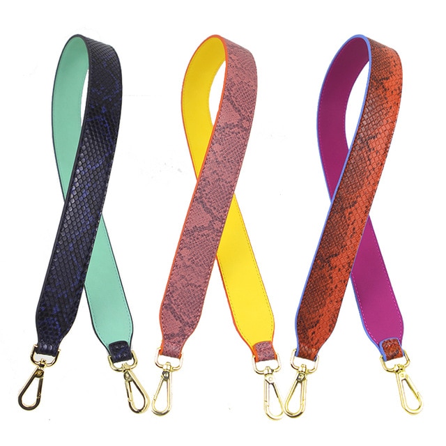 Bag Strap 90*4CM Shoulder Straps Multicolor Snake Leather Purse