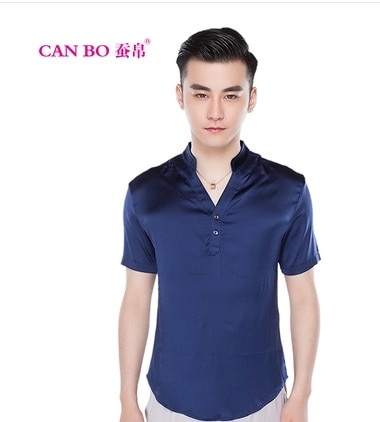 Chinese silk t shirts male short sleeved summer Chinese men's