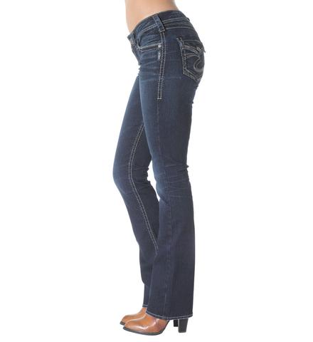 Silver Jeans Women's Aiko Fluid Mid-Rise Slim Fit Boot Cut Jeans