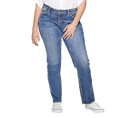 Silver Jeans Co. Women's Plus Size Suki Curvy Fit Mid Rise Straight