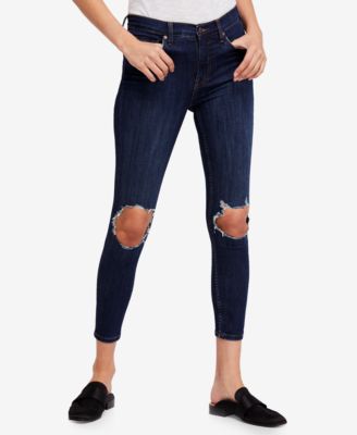 Free People Busted Knee Skinny Jeans & Reviews - Jeans - Women - Macy's