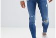 Lyst - Blend Tall Flurry Extreme Skinny Fit Jeans In Mid Wash in