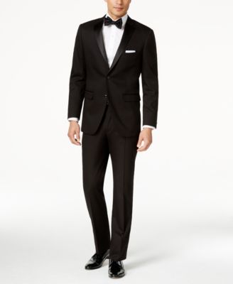Perry Ellis Portfolio Solid Black Slim-Fit Tuxedo & Reviews - Suits