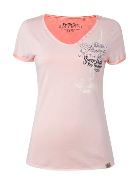 SOCCX T-Shirt mit Logo-Stickereien in Rosé online kaufen (9466421