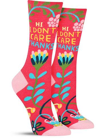 Hi. I Don't Care. | Funny Novelty Socks for Women