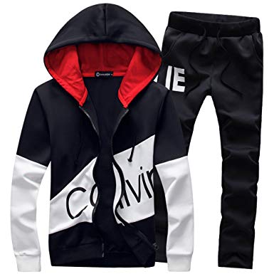 Manluo Hoodies Sports Suits Print Slim Fit Young Track Suit Outwear