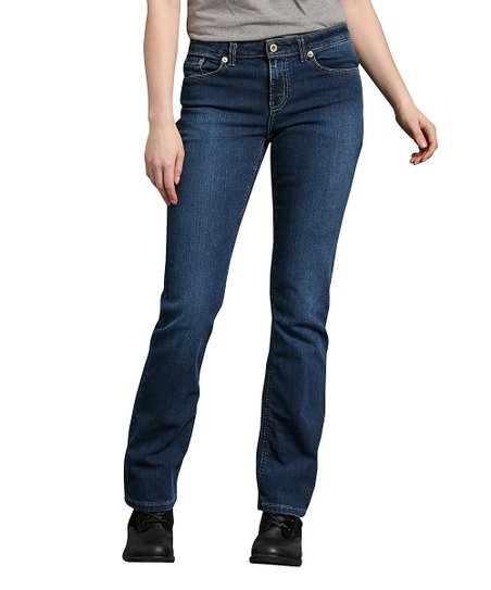 Dickies Medium Stone-Washed Boot-Cut Jeans - Womens Short | Zulily