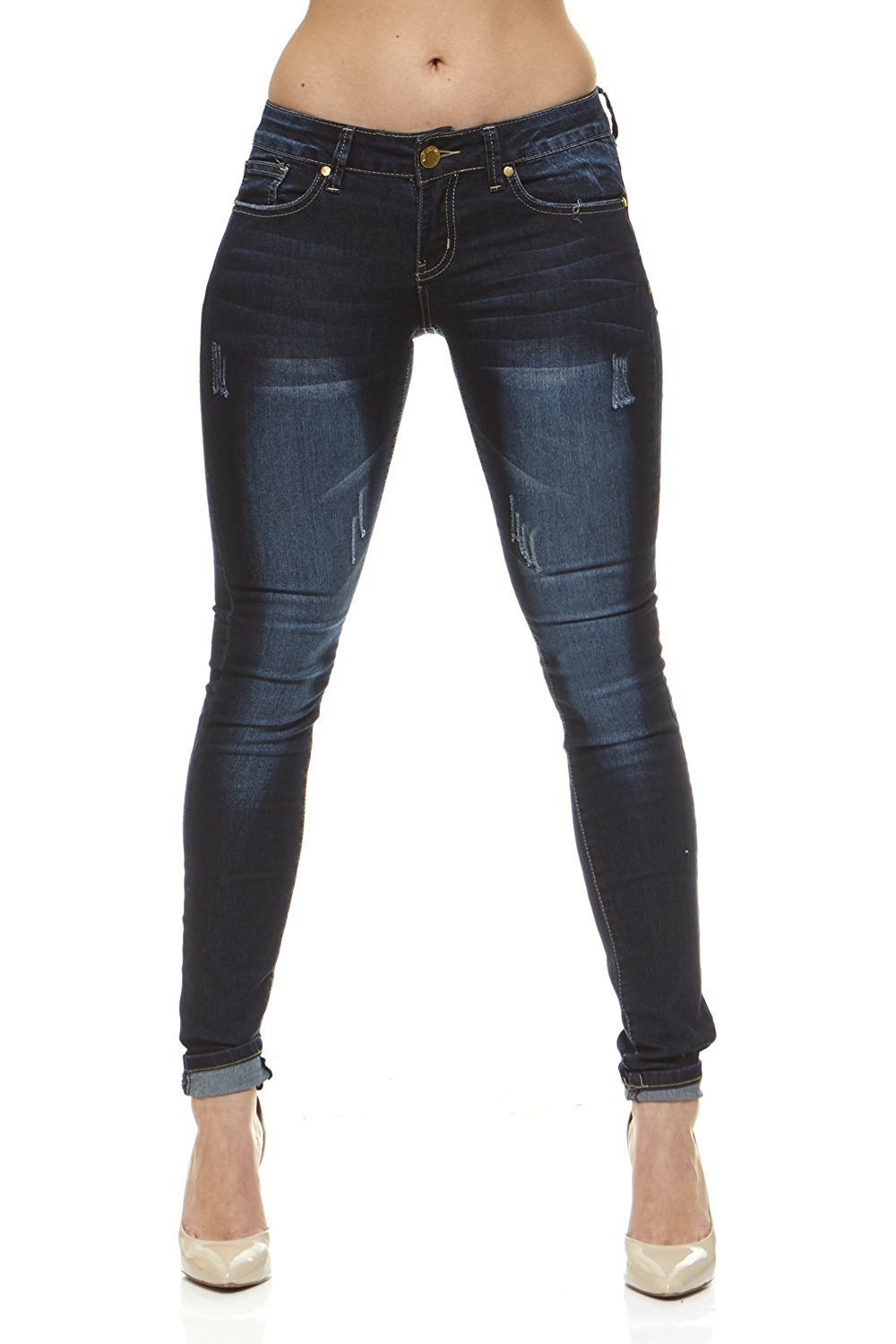 Classic Skinny Jeans for Women Slim Fit Stretch Stone Washed Jeans