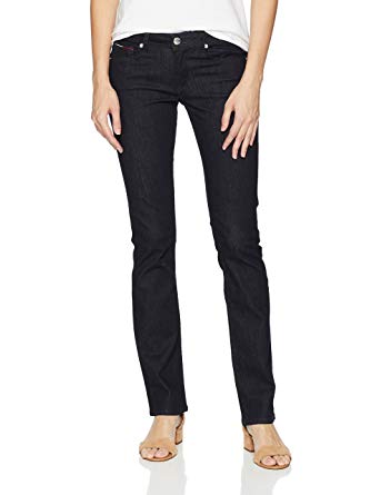 Tommy Hilfiger Women's Straight Leg Sandy Mid Rise Jeans at Amazon