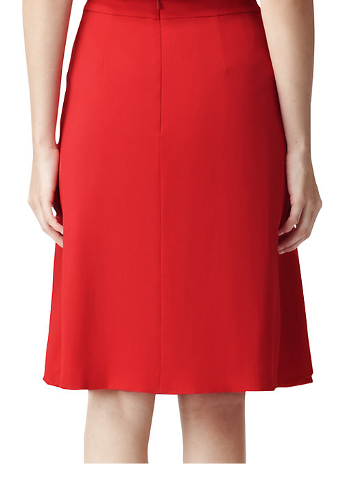 Flamed Red Straight Skirt, Custom Handmade, Fully Lined, Custom