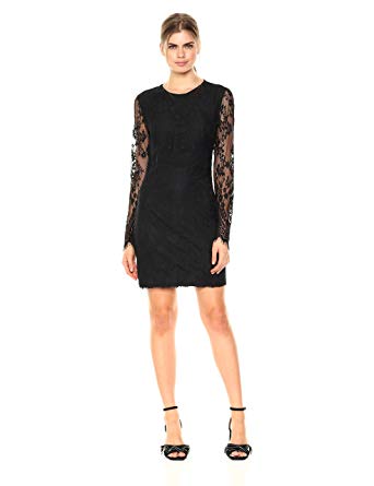 Amazon.com: Wild Meadow Women's Stretch Lace Mini Dress S Black