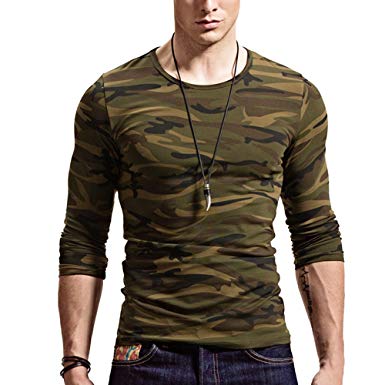Amazon.com: XShing Mens Long Sleeve Camo T Shirts Casual Fitness