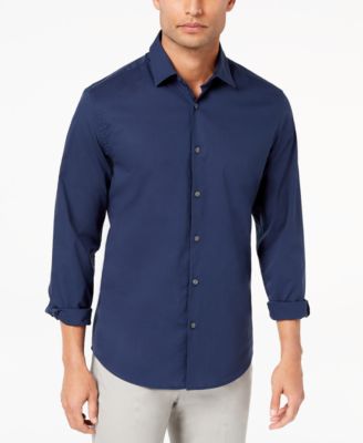 Alfani Men's STRETCH Modern Solid Shirt, Created for Macy's - Casual