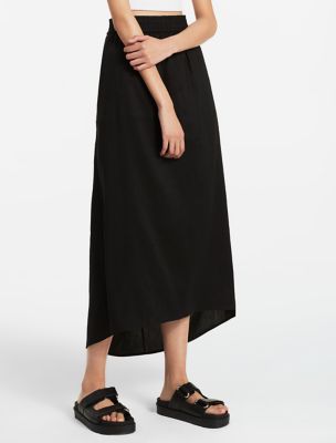 linen rayon stretch skirt | Calvin Klein