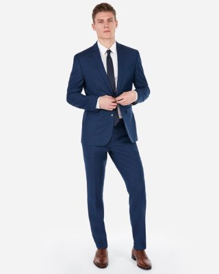 Slim Blue Wool-blend Stretch Suit Pant | Express