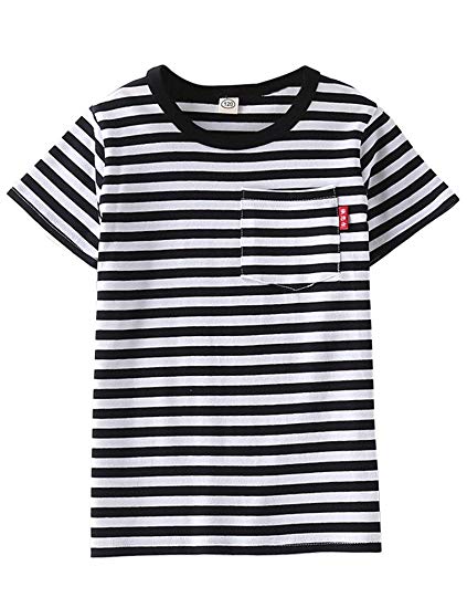 Amazon.com: ASHERANGEL Unisex Kids Classic Striped T-Shirt Girls