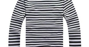Fashion Sea striped T Shirts Men O Neck Long Sleeve Cotton Mens T