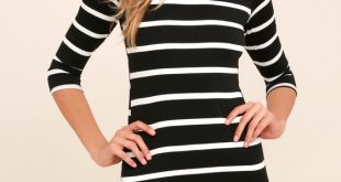 Cute Black Dress - Striped Dress - Body-con Dress