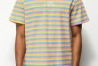 Odd Future OF Pink, Blue & Yellow Striped T-Shirt | Zumiez