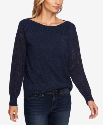 CeCe Metallic Boat-Neck Sweater - Sweaters - Women - Macy's