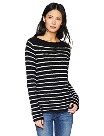 Amazon.com: Cable Stitch Women's Boat Neck Striped Sweater: Clothing