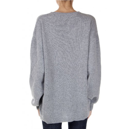 Cashmere Round Neck Sweater with Breast Pocket 100% CASHMERE Breast