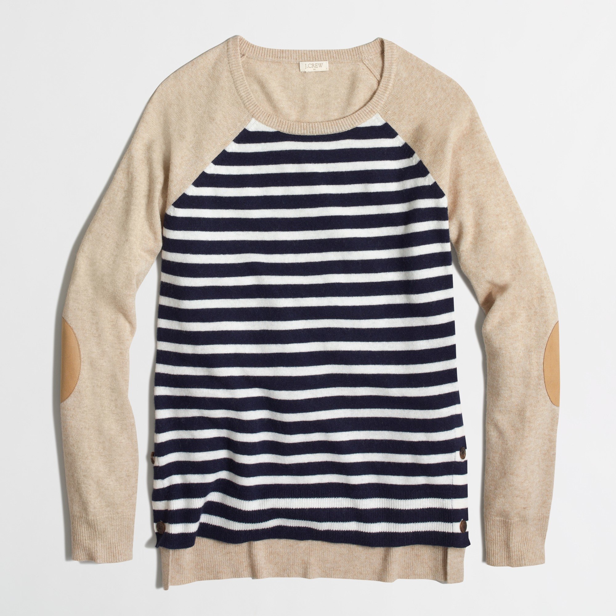 Factory side-button elbow-patch sweater in stripe : FactoryWomen
