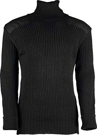 The Chatam Roll Neck Sweater the shoulder and elbow patches #12999